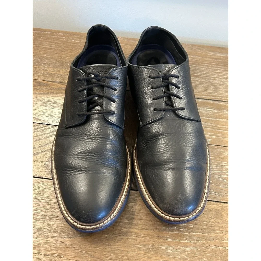 Bostonian‎ Derby Shoes Mens 9.5 Black Commonwealth Leather Plain Toe Comfort